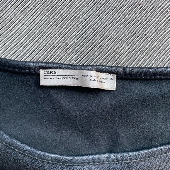 Black Leather Zara Crop Top - Picture 2 of 3